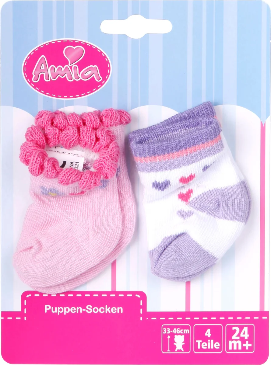 Amia Puppen-Söckchen 28-33cm, 2 Paar