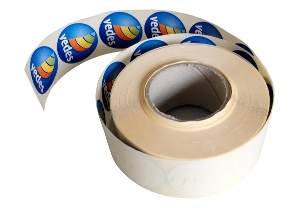 1.000 VEDES Logo Aufkleberrolle 4cm