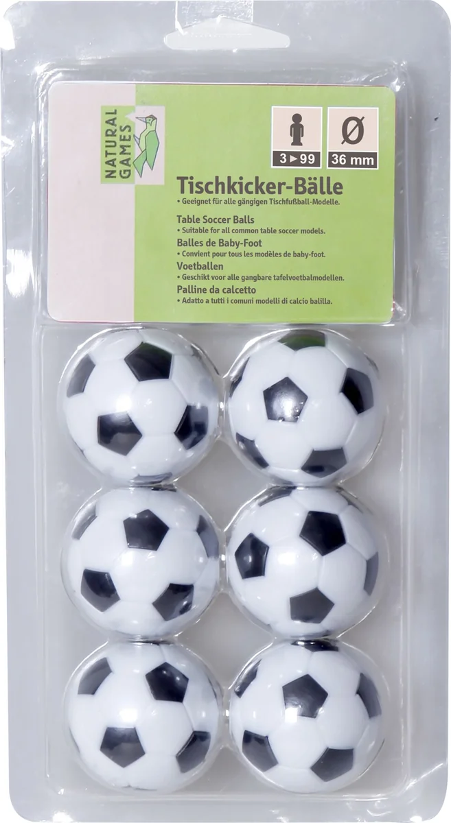 Natural Games Ersatz-Fußbälle für Kicker 6 Stück 36mm