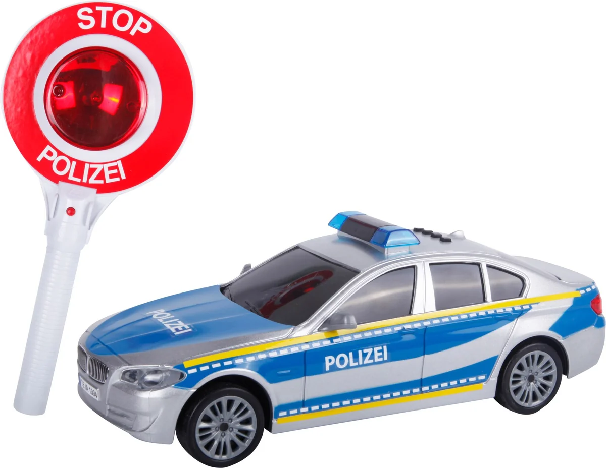 Speedzone Polizeiauto mit Polizeikelle
