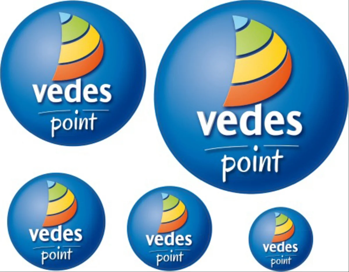 5 Bögen VEDES point Aufkleber 5 Größen