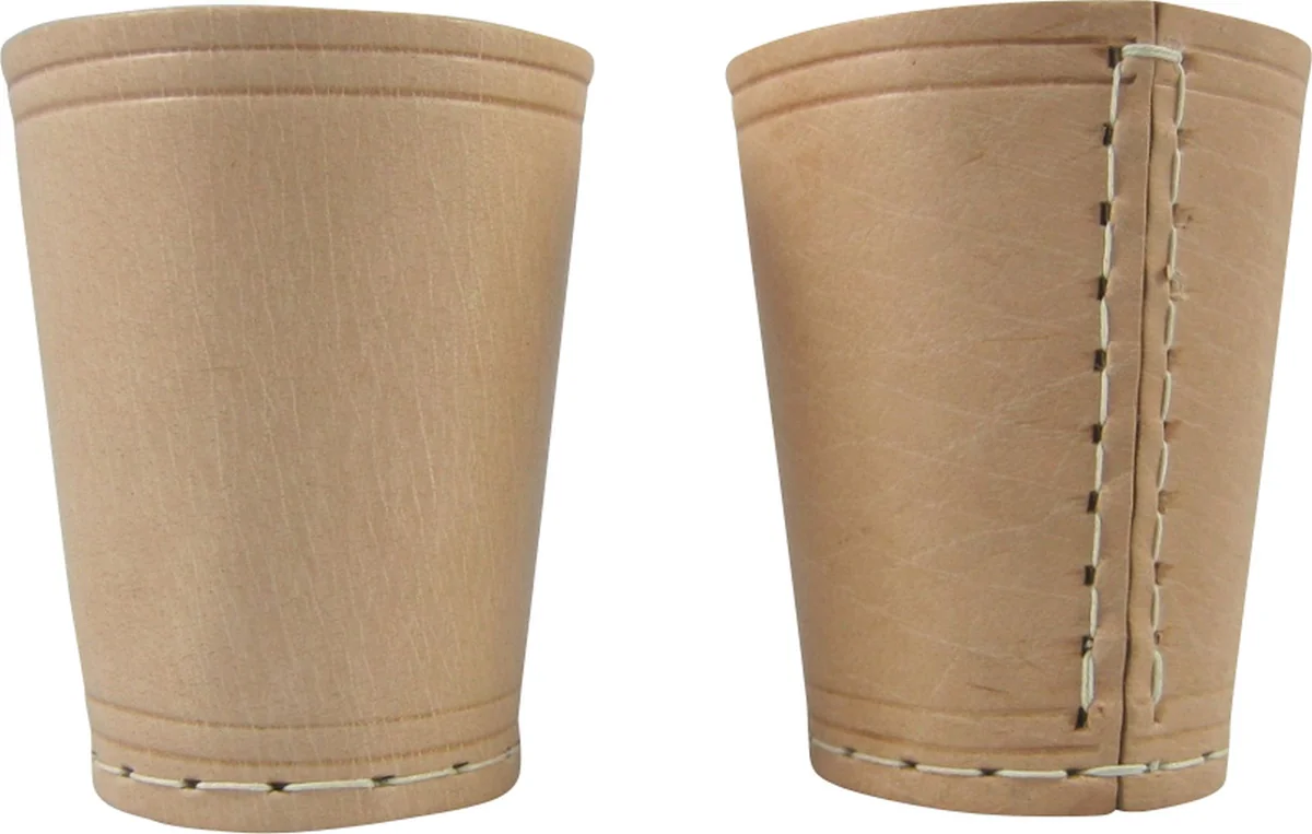 Leder-Würfelbecher natur 8,5 cm