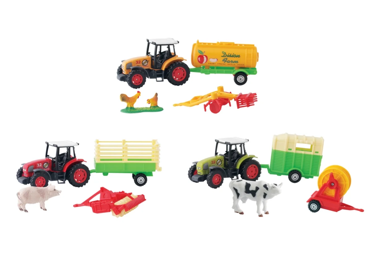 Speedzone Die-Cast Traktorspielset Freilauf 3-fach sortiert