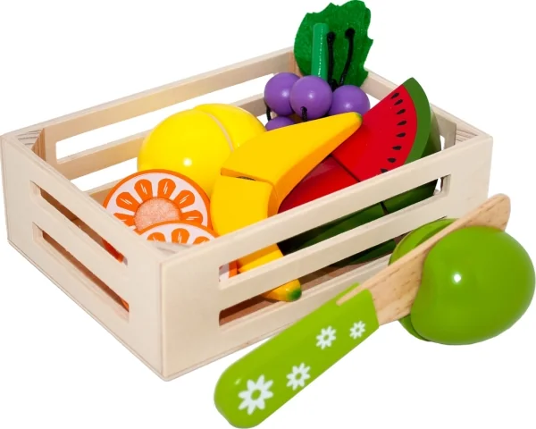 Holzobst in Obststeige 9-teil.