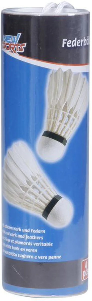 NSP Badminton-Bälle mit Federn, 4 Stück