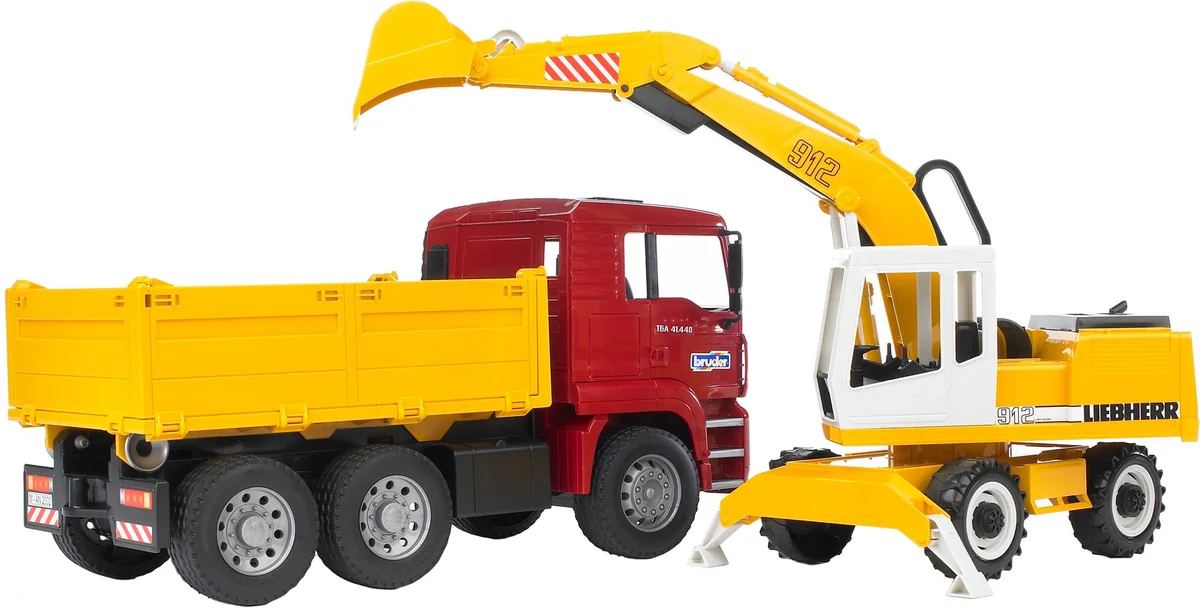 MAN TGA Kipper + Liebherr Schaufelbagger