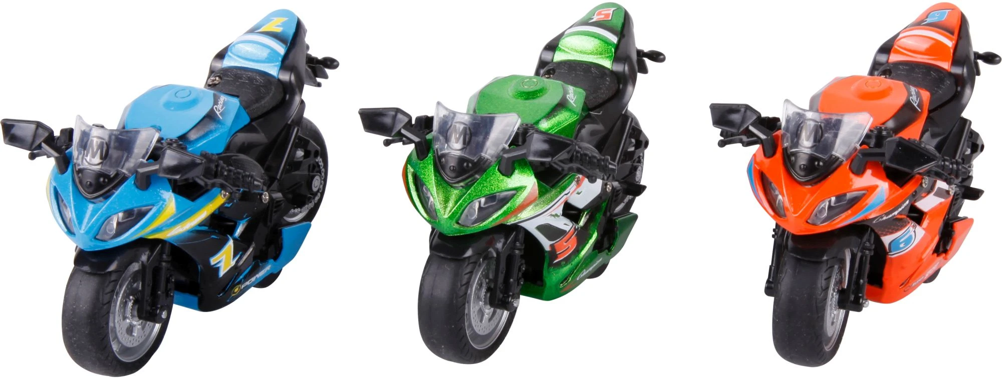 SZ Die Cast Motorräder mit Licht & Sound, 3-fach sortiert